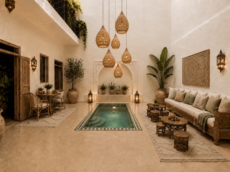 Riad Fatimid patio filled with light