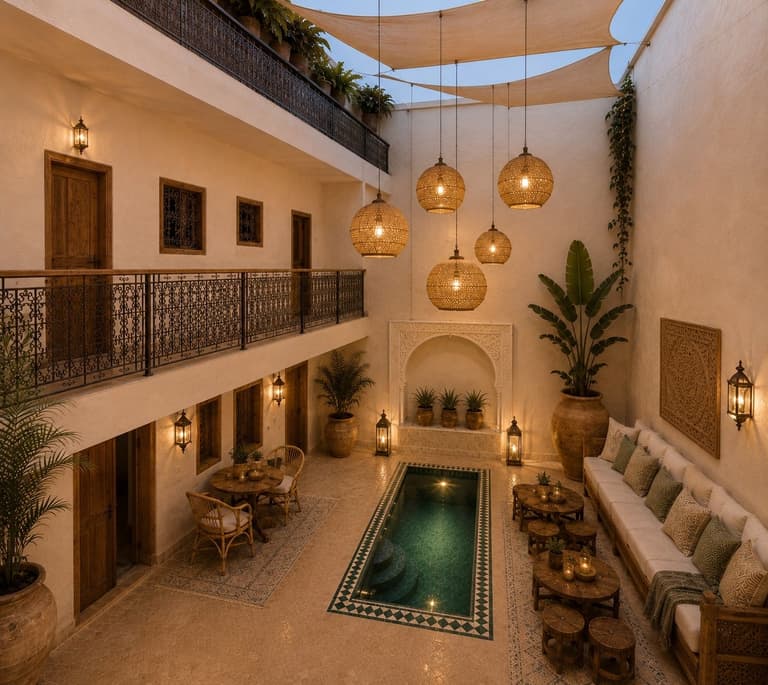 Light-filled patio at Riad Fatimid
